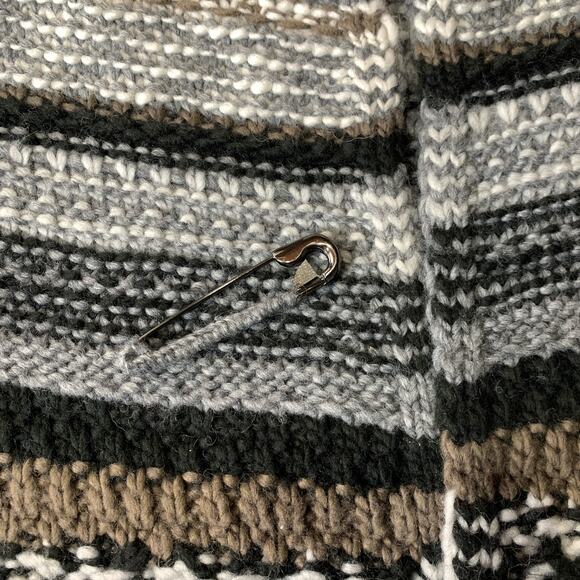 J. Jill Cardigan Sweater Wool Blend Fair Isle Nordic Striped Open Size Small - Picture 11 of 11